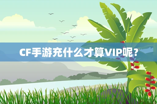 CF手游充什么才算VIP呢？