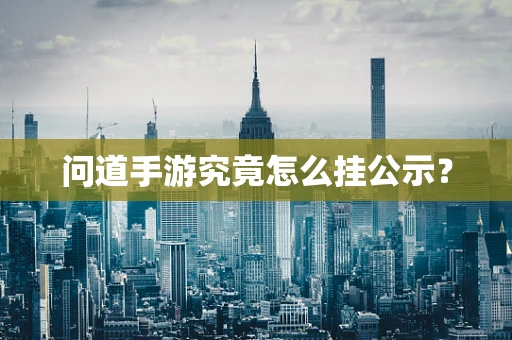问道手游究竟怎么挂公示？