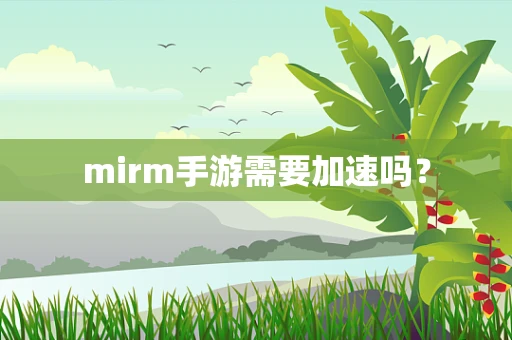 mirm手游需要加速吗？