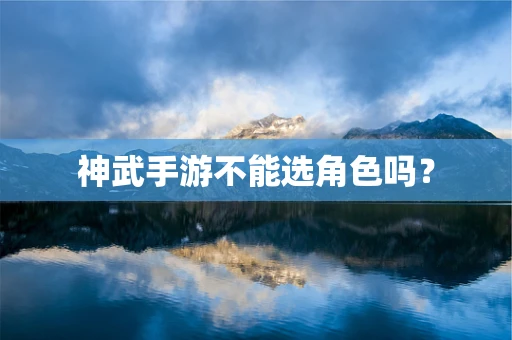 神武手游不能选角色吗？