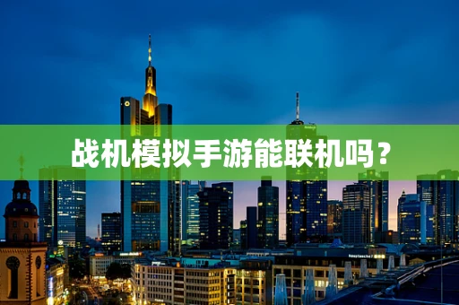 战机模拟手游能联机吗？