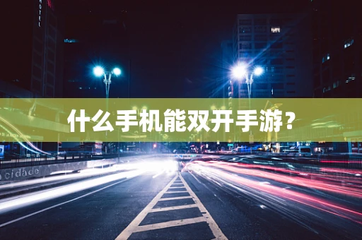 什么手机能双开手游？