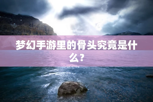 梦幻手游里的骨头究竟是什么？