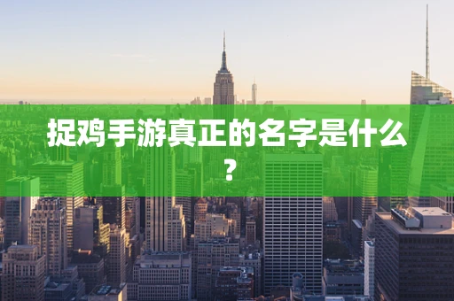 捉鸡手游真正的名字是什么？