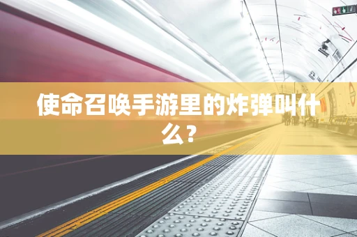 使命召唤手游里的炸弹叫什么？