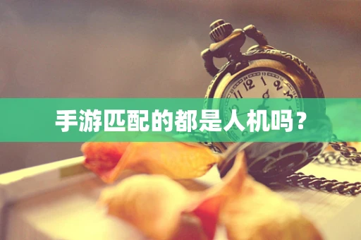 手游匹配的都是人机吗？